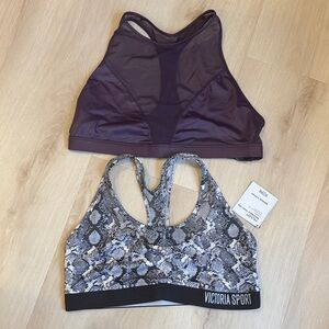 Victoria Sport Purple and Snake Print Sports Bra Set